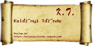 Kelényi Tünde névjegykártya